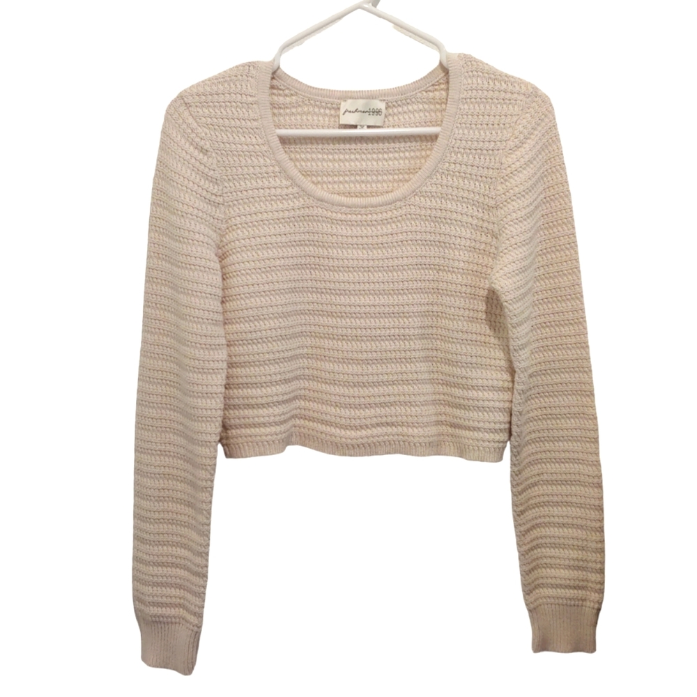 Freshman 1996 Cropped Sweater Large Cream White Color